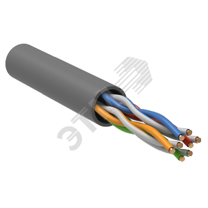 (LC1-C5E04-121-100) ITK Витая пара U/UTP кат.5E 4x2х24AWG LSZH серый (100м)