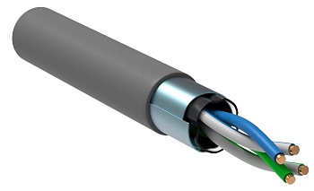 (LC1-C5E02-311) ITK Витая пара F/UTP кат.5E 2х2х24AWG PVC серый (500м)