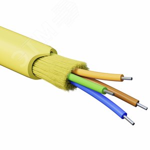 (RNDT9C4YL01-E) Кабель волоконно-оптический, распределительный, нг(А)-HF, 4 ОВ, категория OS2(G.652.D) плотный буфер, 0,4 кН, барабан 500 м (500 м/уп)