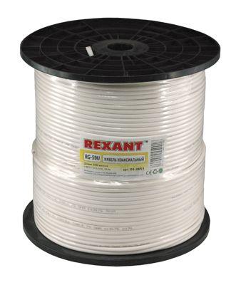 (01-2651) Кабель RG-59U+CU, (64%), 75 Ом, 305м., белый REXANT (01-2651) Кабель RG-59U+CU, (64%), 75 Ом, 305м., белый REXANT
