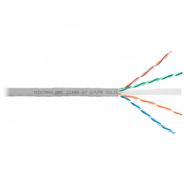 (NMC 2140A-GY) Кабель витая пара NIKOMAX U/UTP 4 пары, Кат.6 (Класс E)