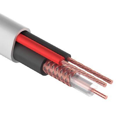 (01-4101-1) Кабель для видеонаблюдения КВК-В-2 + 2х0,75мм², 200м., белый REXANT