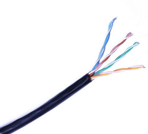 (DR-140002) Кабель витая пара кат.5е, 4 пары U/UTP, жила 0,51 (+/- 0,01), PE, черный, внешний, коробка 305