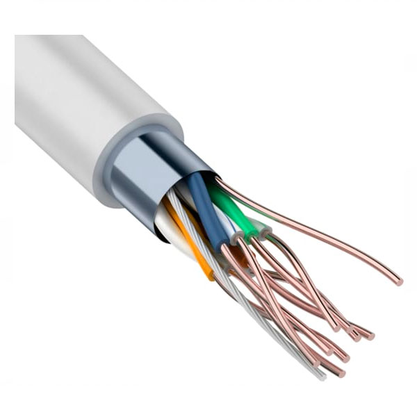 (01-0169) Кабель витая пара F/UTP, CAT 5e, LSZH нг(А)-HF, 4PR, 24AWG, INDOOR, SOLID, серый, 305м, REXANT