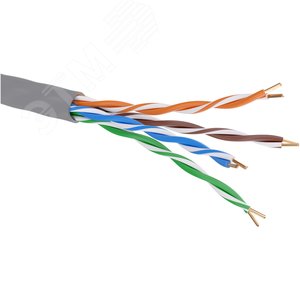 (RN5EUUKPVGY) Кабель витая пара кат. 5E неэкранированный U/UTP, 4 пары, для одиночной прокладки, ПВХ, цвет внешней оболочки серый (305 м/уп)
