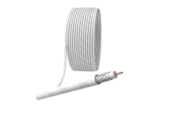 ЭРА Кабель коаксиальный 3С-2V, 75 Ом, CCS/(оплётка Al, 48%), PVC, цвет белый, бухта 100 м, SIMPLE (6/168) (Б0044602)