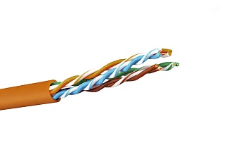(DR-140013) Кабель витая пара кат.5е, 4 пары U/UTP, жила 0,51, LSZH (нг(А)-HF), оранжевый, коробка 305