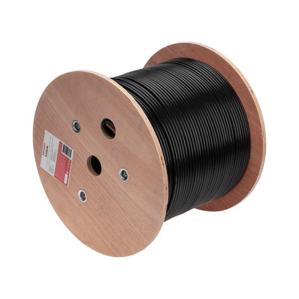 (01-0058) Кабель витая пара U/UTP, CAT 6, PE, 4PR, 23AWG, OUTDOOR, SOLID, черный, 305м REXANT (01-0058) Кабель витая пара U/UTP, CAT 6, PE, 4PR, 23AWG, OUTDOOR, SOLID, черный, 305м REXANT