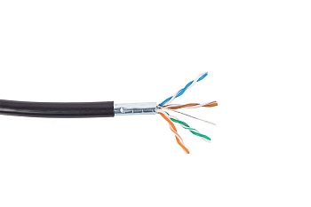 (DR-140103) Кабель витая пара кат. 5е, 4 пары F/UTP PE, жила 0,52, черн, внеш катушка 305 м