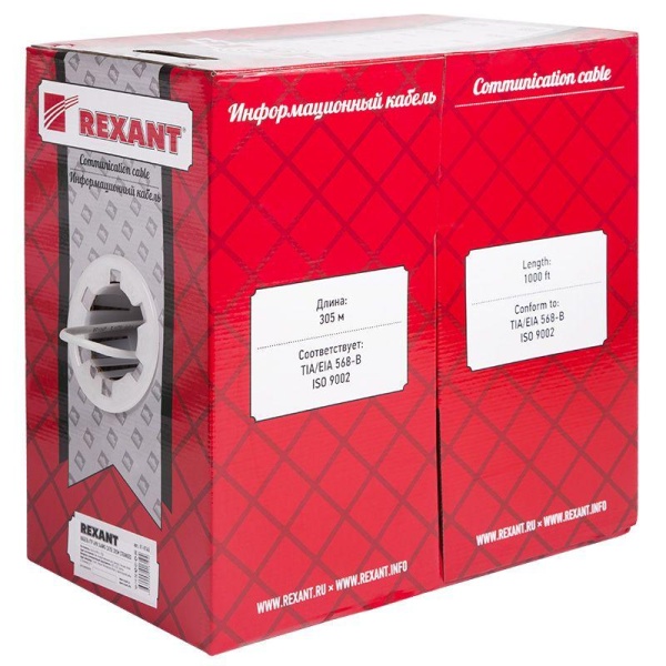 (01-0145) Кабель FTP 4PR 24AWG CAT5e 305м STRANDED REXANT (01-0145) Кабель FTP 4PR 24AWG CAT5e 305м STRANDED REXANT