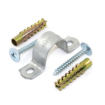 Комплекты для крепления ОКЛ с использованием самореза, дюбеля и скобы СМД d14-15 мм (100 шт) Промрукав (PR08.5001)