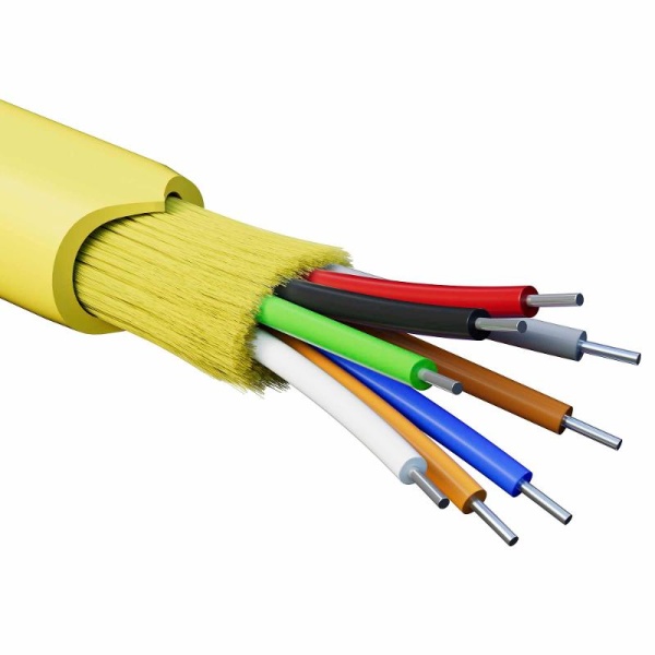 (RNDT9C8YL01-E) Кабель волоконно-оптический, распределительный, нг(А)-HF, 8 ОВ, категорияOS2(G.652.D) плотный буфер, 0,4 кН, барабан 500 м (500 м/уп)