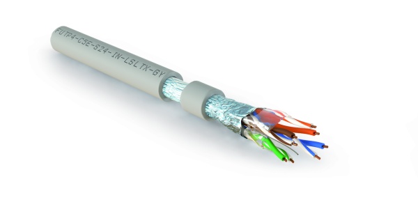 (426000)Hyperline FUTP4-C5E-S24-IN-LSLTX-GY-305 (305 м) Кабель витая пара F/UTP, категория 5e, 4 пары (24 AWG)