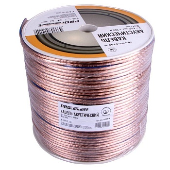 (01-6209-6) Кабель акустический, 2х4.00 мм², прозрачный BLUELINE, 100 м. PROCONNECT