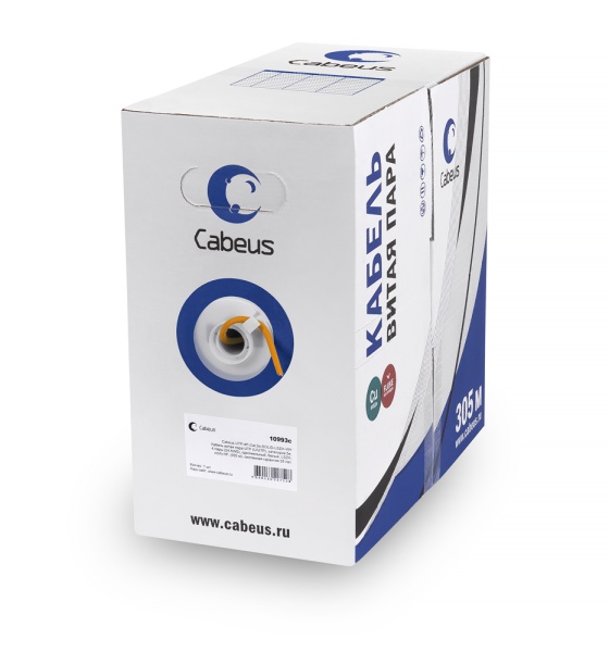 Cabeus UTP-4P-Cat.6-SOLID-LSZH- Внутренняя неэкранированная витая пара по метрам (7259c-1)