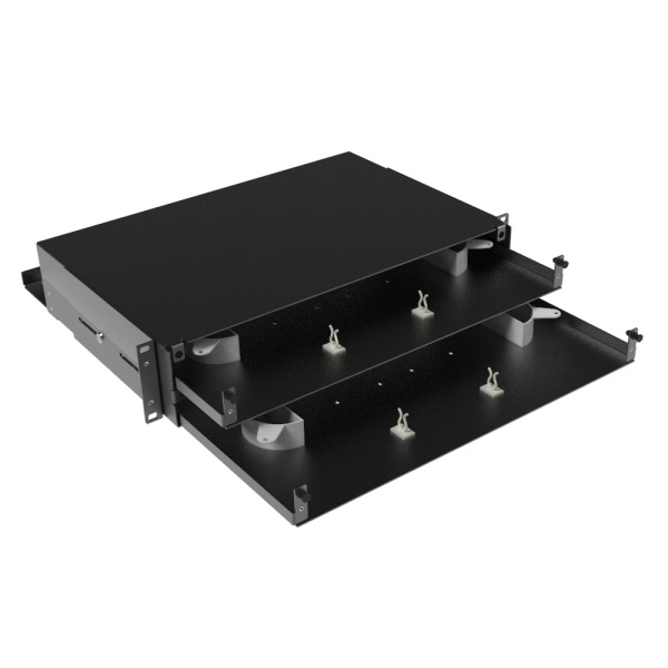 (RNFPE2U48) Оптическая полка выдвижная, без лицевой панели, неукомплектованная, 2U, черная