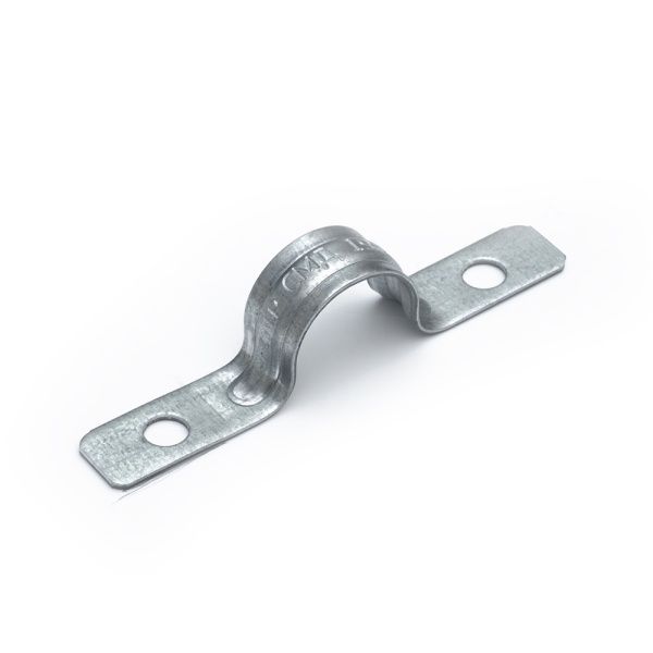 Скоба металлическая двухлапковая усиленная противопожарная СМДУ d19-20 мм отв. d 6,5 мм (100 шт/уп) Промрукав (PR13.02437)