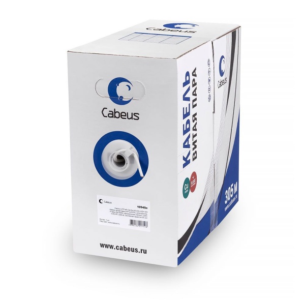Cabeus UTP-4P-Cat.5e-SOLID-LSLTx-GY Внутренняя неэкранированная витая пара (10945c)