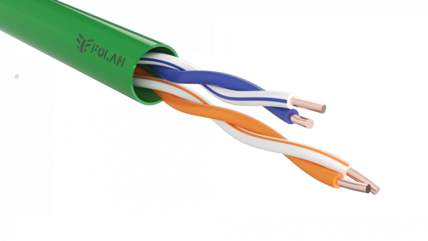 Кабель витая пара FOLAN U/UTP Cat 5e PVCLS нг(А)-LSLTx 2х2х0,52 (U22052LSLT)