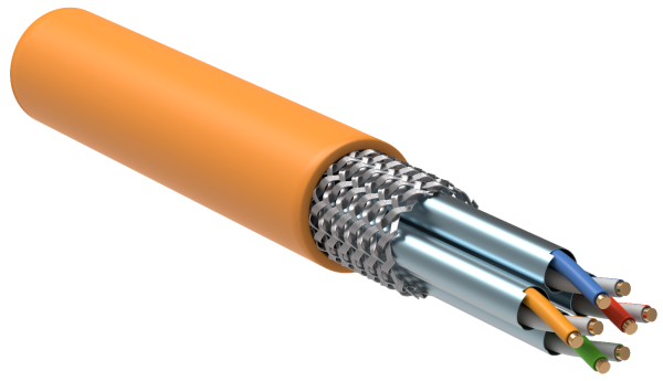 (LC1-C6A04-627) ITK Витая пара S/FTP кат.6A 4х2х23AWG LSZH оранжевый (305м) (LC1-C6A04-627) ITK Витая пара S/FTP кат.6A 4х2х23AWG LSZH оранжевый (305м)