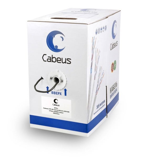 Cabeus UTP-4P-Cat.5e-SOLID-LSZH-BK Внутренняя неэкранированная витая пара (9781c)
