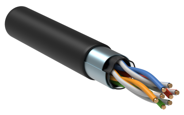 (LC3-C604-329) ITK Витая пара F/UTP кат.6 4x2х23AWG LSZH черный (305м)
