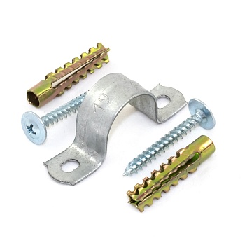 Комплекты для крепления ОКЛ с использованием самореза, дюбеля и скобы СМД d16-17 мм (100 шт) Промрукав (PR08.5002)