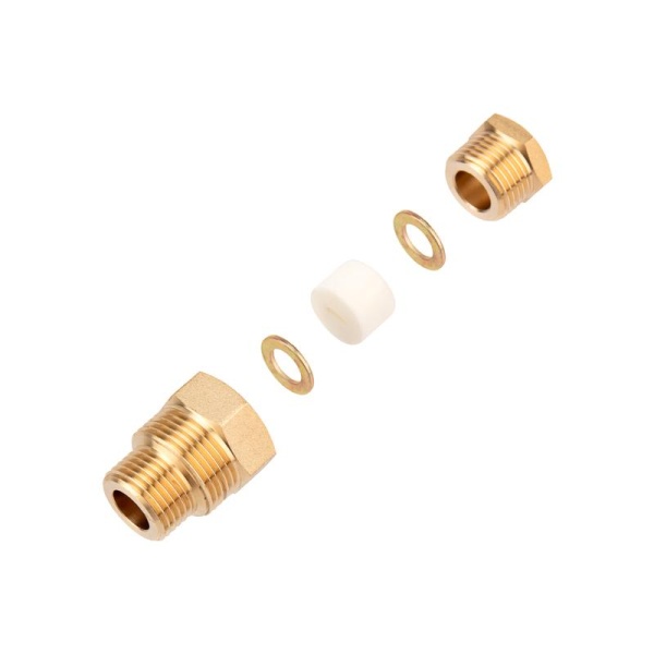 (51-0610-4) Сальник REXANT с двойной резьбой 1/2 и 3/4 для ввода кабеля в трубу, никелированная латунь