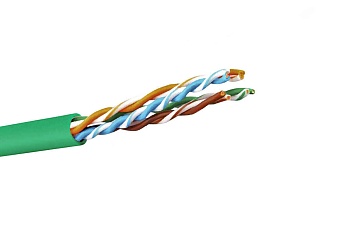 (DR-140027) Кабель витая пара кат.5е, 4 пары U/UTP, жила 0,51 (+/- 0,01), PVCLS нг(А)-LSLTx, зеленый, коробка 305