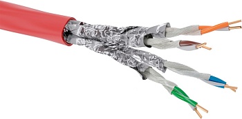 (RN6AUUA04RD) Кабель витая пара CAT 6A, U/UTP Application, нг(А)-FRHF, бухта 500м, красный (500 м/уп)