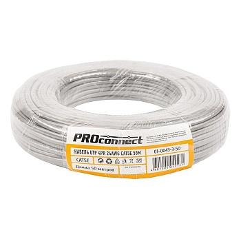 (01-0043-3-50) Кабель UTP 4PR 24AWG CAT5e 50м PROCONNECT (01-0043-3-50) Кабель UTP 4PR 24AWG CAT5e 50м PROCONNECT