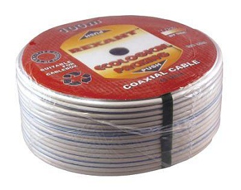 (01-2471) Кабель DG 113, Cu/Al/Cu, (75%), 75 Ом, 100м., белый REXANT