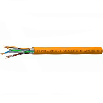 Кабель витая пара СПЕЦЛАН U/UTP Cat 6 PUR 4х2х0,57