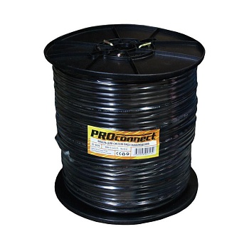 (01-4109) Кабель для видеонаблюдения КВК-П-2 + 2х0,75мм² (CCA), (96), 200м., черный, OUTDOOR PROCONNECT