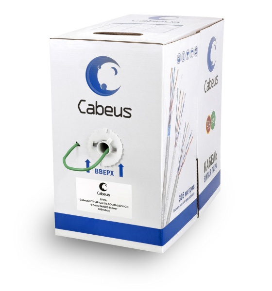 Cabeus UTP-4P-Cat.5e-SOLID-LSZH-GN Внутренняя неэкранированная витая пара (9779c)