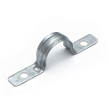 Скоба металлическая двухлапковая усиленная противопожарная СМДУ d25-26 мм отв. d 6,5 мм (100 шт/уп) Промрукав (PR13.02439)