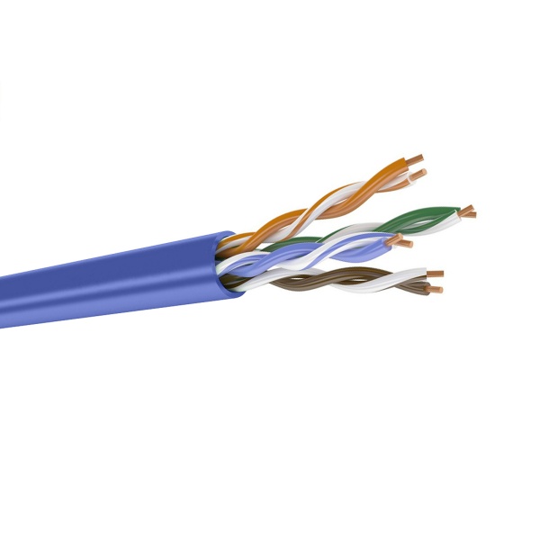 (DR-140057) Кабель витая пара кат.5е, 4 пары U/UTP, жила 0,51 (+/- 0,01), PVCLS нг(А)-LSLTx, синий, коробка 305