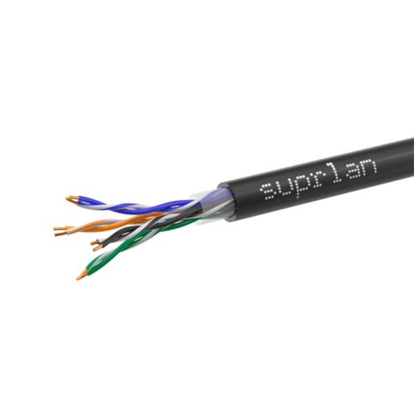 (13-0104) Кабель витая пара SUPRLAN Premium U/UTP 5e 4x2x0,52 Cu PE Project Out. 305м (RUS Черный)