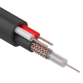 (01-4015) Кабель для видеонаблюдения KBK-П- 2х0,75мм², 200м., черный OUTDOOR REXANT