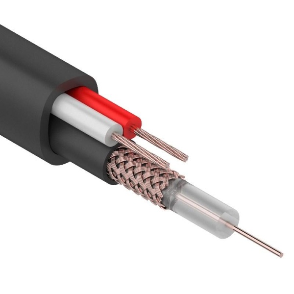 (01-4015) Кабель для видеонаблюдения KBK-П- 2х0,75мм², 200м., черный OUTDOOR REXANT