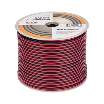 (01-6106-6) Кабель акустический, 2х1.50 мм², красно-черный, 100 м. PROCONNECT (01-6106-6) Кабель акустический, 2х1.50 мм², красно-черный, 100 м. PROCONNECT