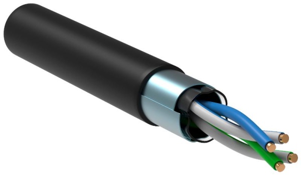 (LC3-C5E02-339) ITK Витая пара F/UTP кат.5E 2х2х24AWG LDPE черный (500м)