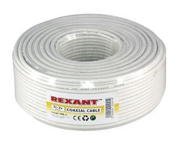(01-2611) Кабель 3С-2V, (48%), 75 Ом, 100м., белый REXANT (01-2611) Кабель 3С-2V, (48%), 75 Ом, 100м., белый REXANT