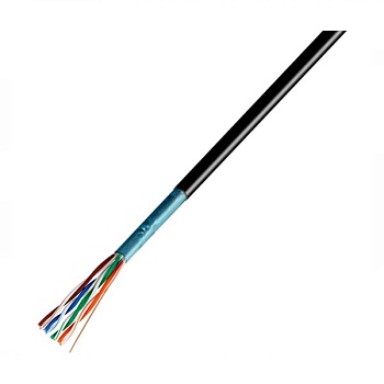 (01-0165) Кабель витая пара F/UTP, CAT 5e, LSZH нг(А)-HF, 4PR, 24AWG, OUTDOOR, SOLID, черный, 305м, REXANT