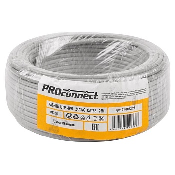 (01-0052-25) Кабель UTP 4PR 24AWG CAT5e 25м PROCONNECT