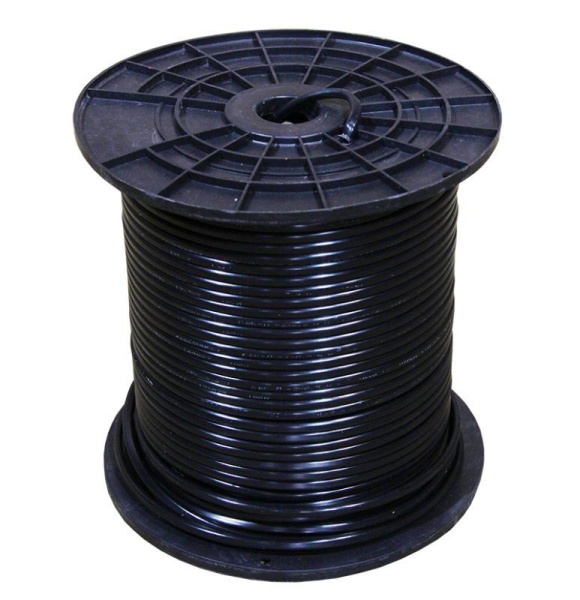 (01-4215) Кабель для видеонаблюдения КВК-П-2 + 2х0,50мм² (CCA), 200м., черный, OUTDOOR PROCONNECT