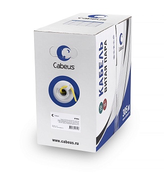 Cabeus UTP-4P-Cat.5e-SOLID-LSZH-YL Внутренняя неэкранированная витая пара (9780c)