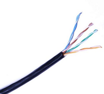 (DR-140002) Кабель витая пара кат.5е, 4 пары U/UTP, жила 0,51 (+/- 0,01), PE, черный, внешний, коробка 305