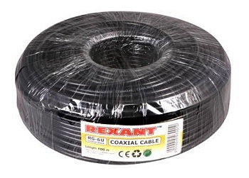 (01-2202) Кабель RG-6U, (64%), 75 Ом, 100м., OUTDOOR REXANT (01-2202) Кабель RG-6U, (64%), 75 Ом, 100м., OUTDOOR REXANT