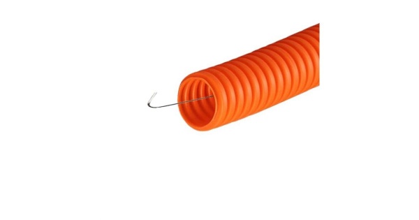 Труба гофрированная ПНД оранжевая с протяжкой D 20 мм (СВ-П) (100)